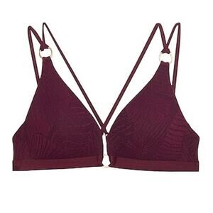 JETS AUSTRALIA BY JESSIKA ALLEN Luscious Jacquard Plum Padded Bikini Top US 10